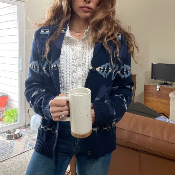 Chaps X Ralph Lauren cardigan sweater Yellowstone southwestern tribal pendleton - Picture 3 of 8